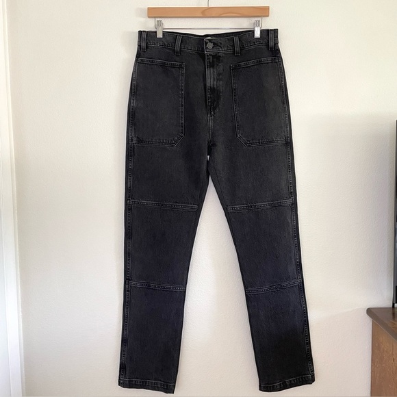 Madewell 90s Straight Utility Jean High Waist Seamed Denim Camplin Wash Black 30 - Picture 7 of 16